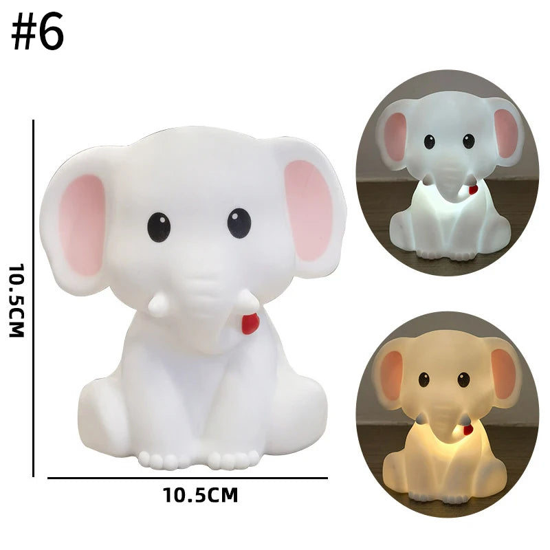 Lámparas Noche de Silicona- 🐱 🐧 🐘 🐼 🐰 🦦