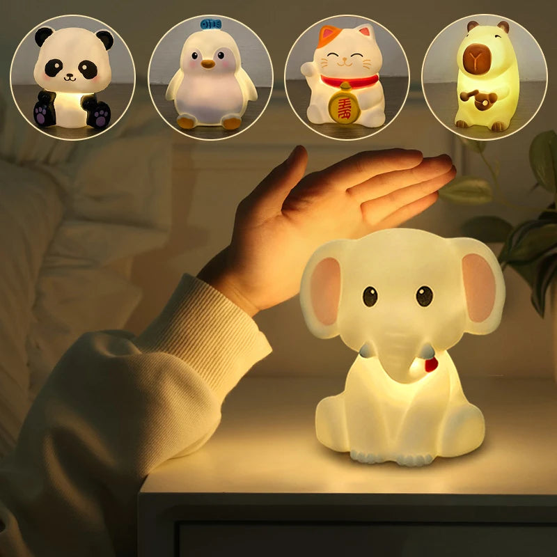 Lámparas Noche de Silicona- 🐱 🐧 🐘 🐼 🐰 🦦