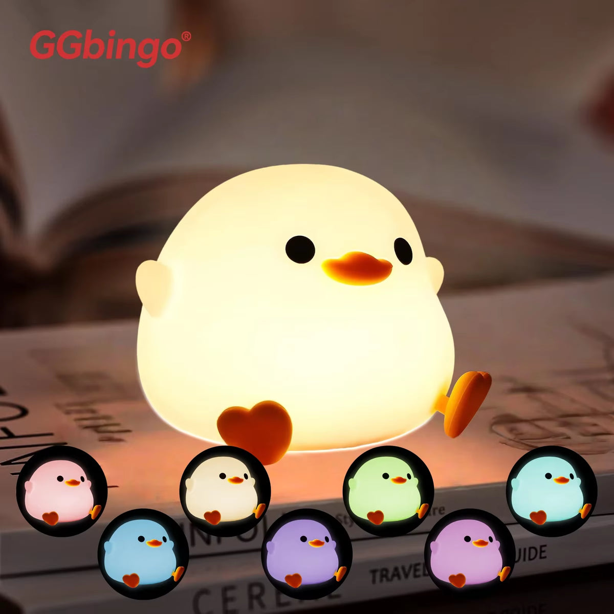 Duck Light Touch Sensor RGB LED Night Light Cute Pear Hamster Silicone Lamp USB Rechargeable Bedroom Bedside Lighting